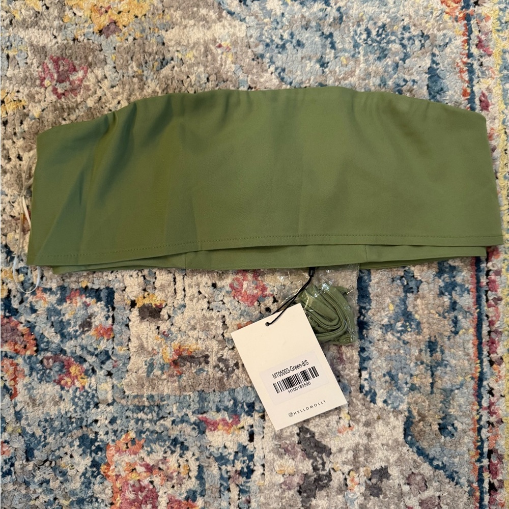 Hello Molly Olive Green Strapless Top
